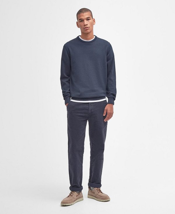 Barbour Pima Cotton Crew Neck Mørkeblå | BABO88589