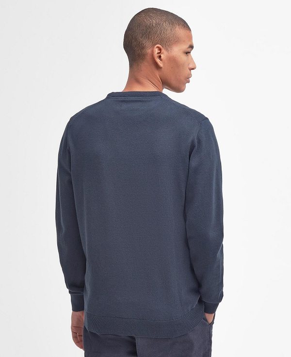 Barbour Pima Cotton Crew Neck Mørkeblå | BABO88589