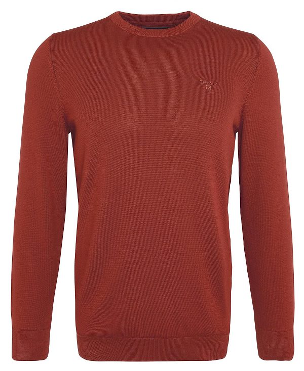 Barbour Pima Cotton Knitted Jumper Rød | BABO88595