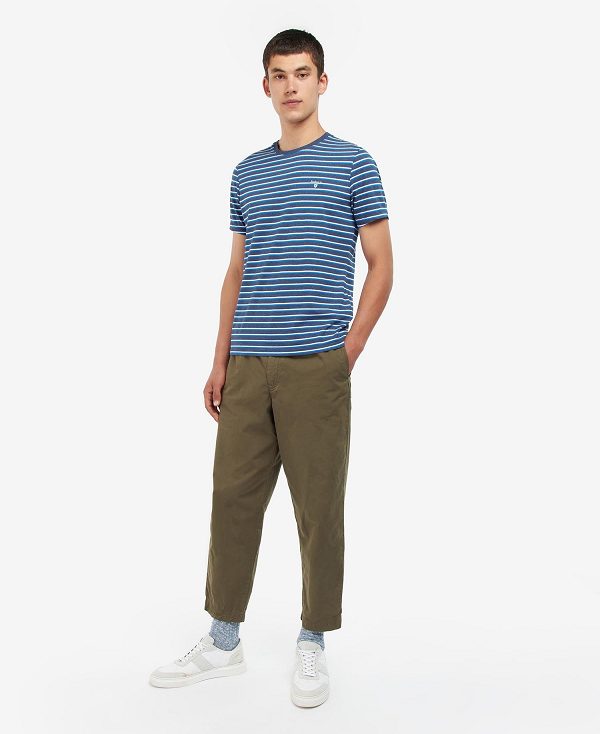 Barbour Ponte Striped T-shirt Grå | BABO88375