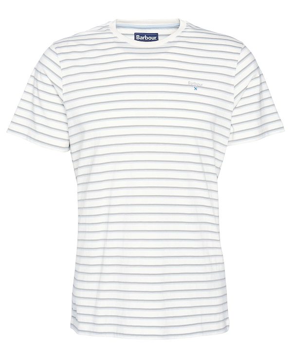 Barbour Ponte Striped T-shirt Hvide | BABO88365