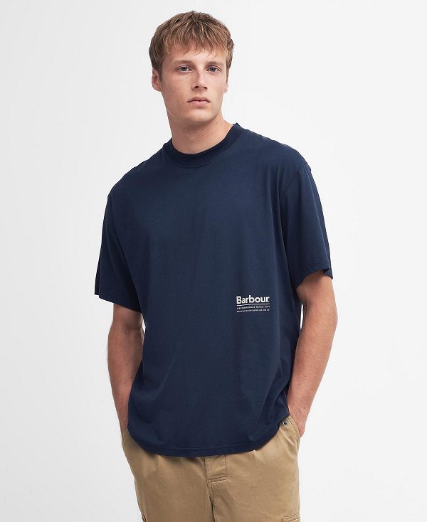 Barbour Portland Oversized T-shirt Mørkeblå | BABO88322