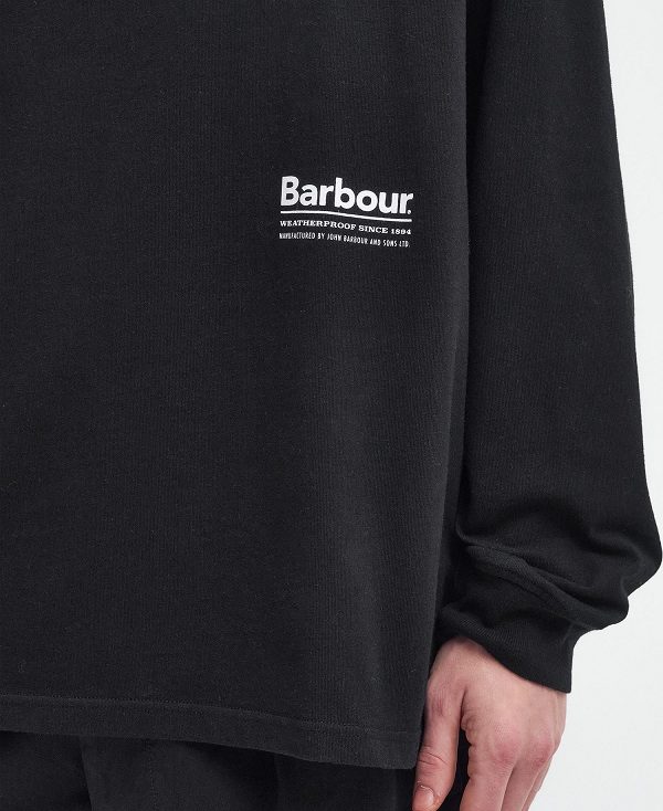 Barbour Portwell Oversized Long-sleeved T-shirt Sort | BABO88405