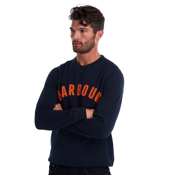 Barbour Prep Logo Sweatshirt Mørkeblå | BABO88435