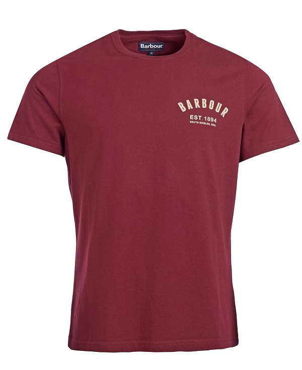 Barbour Preppy T-shirt Bordeaux | BABO88273