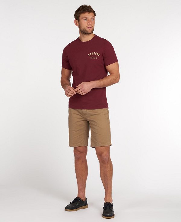 Barbour Preppy T-shirt Bordeaux | BABO88273