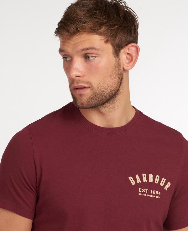 Barbour Preppy T-shirt Bordeaux | BABO88273