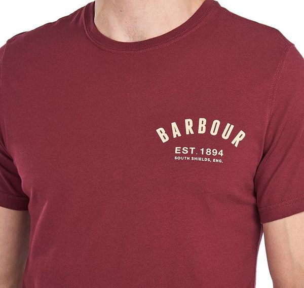 Barbour Preppy T-shirt Bordeaux | BABO88273