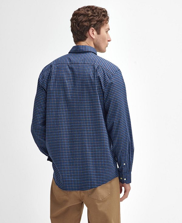 Barbour Preston Regular Long-sleeved Shirt Mørkeblå | BABO87910