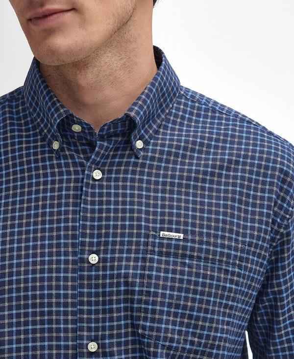 Barbour Preston Regular Long-sleeved Shirt Mørkeblå | BABO87910