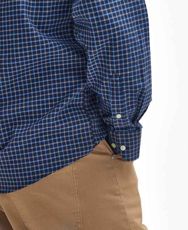 Barbour Preston Regular Long-sleeved Shirt Mørkeblå | BABO87910