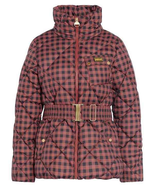 Barbour Printed Aurora Quilted Jacket Red/Black | BABO89271