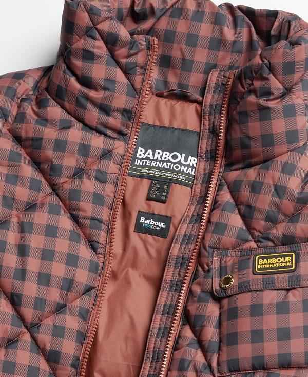 Barbour Printed Aurora Quilted Jacket Red/Black | BABO89271