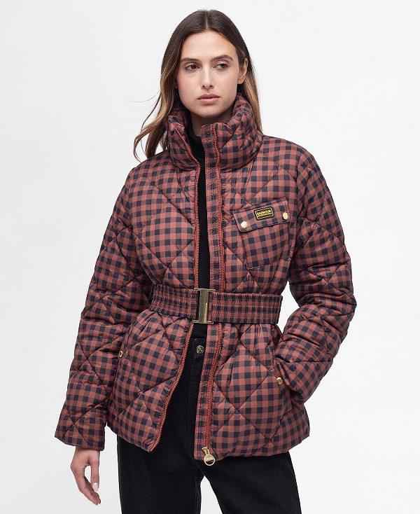 Barbour Printed Aurora Quilted Jacket Red/Black | BABO89271