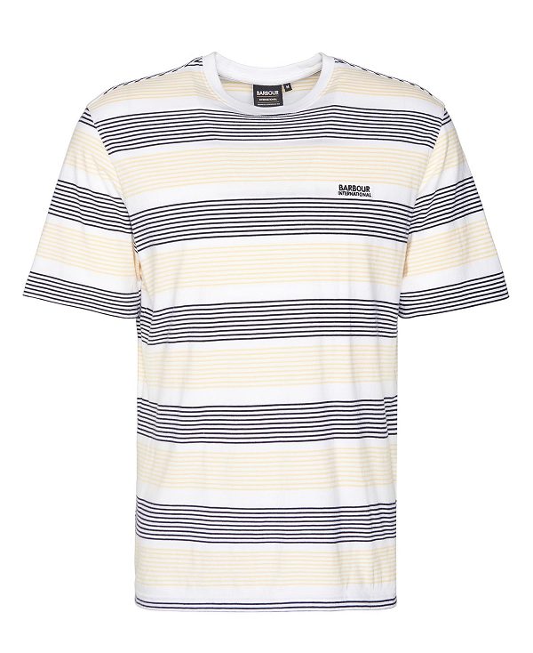 Barbour Putney Striped T-shirt Hvide | BABO88359