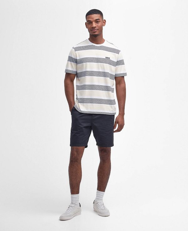 Barbour Putney Striped T-shirt Hvide | BABO88359