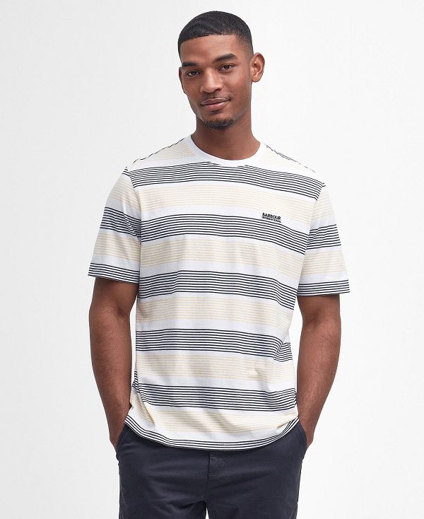 Barbour Putney Striped T-shirt Hvide | BABO88359