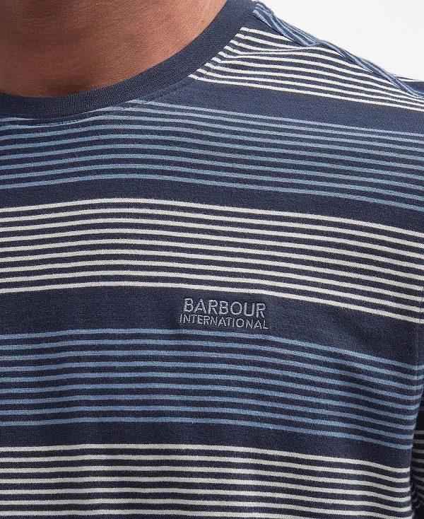 Barbour Putney Striped T-shirt Mørkeblå | BABO88333