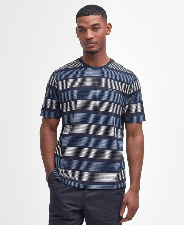 Barbour Putney Striped T-shirt Mørkeblå | BABO88333