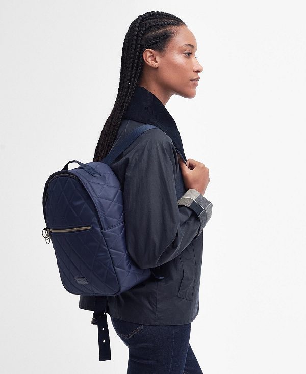 Barbour Quilted Backpack Mørkeblå | BABO89974