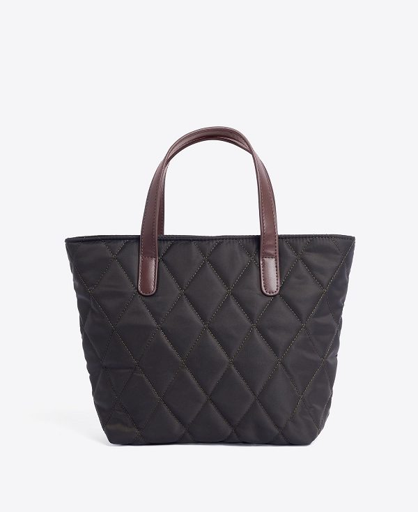 Barbour Quilted Mini Tote Bag Olivengrøn | BABO89981