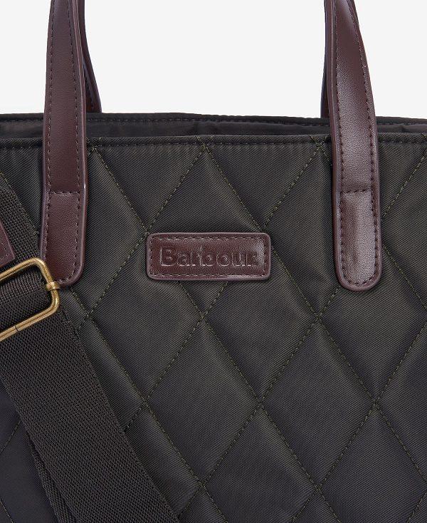 Barbour Quilted Mini Tote Bag Olivengrøn | BABO89981