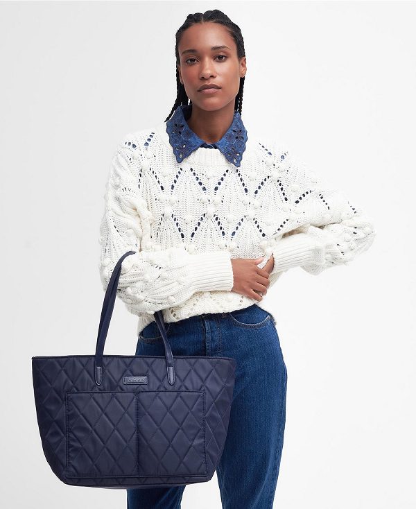 Barbour Quilted Tote Bag Mørkeblå | BABO89973