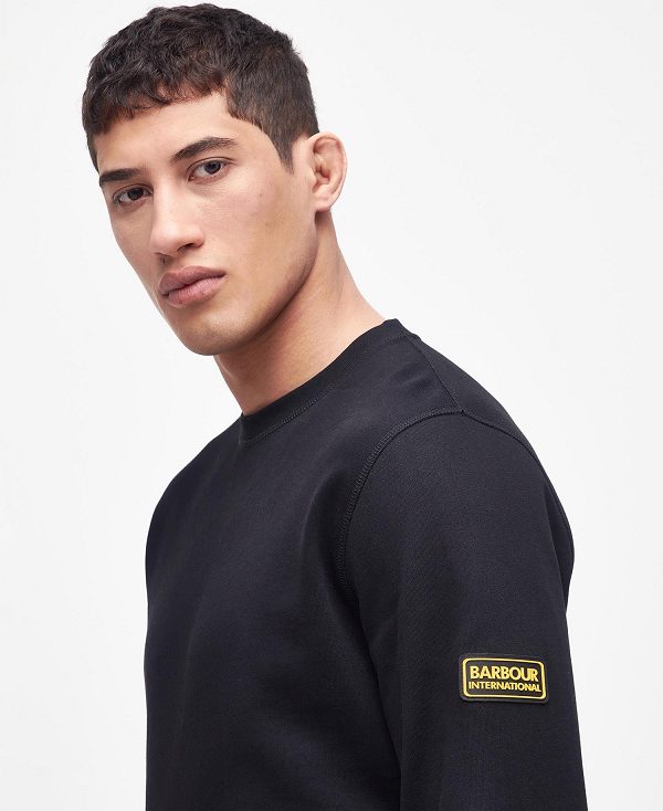 Barbour Racer Badge Crew Neck Sweatshirt Gul | BABO88439