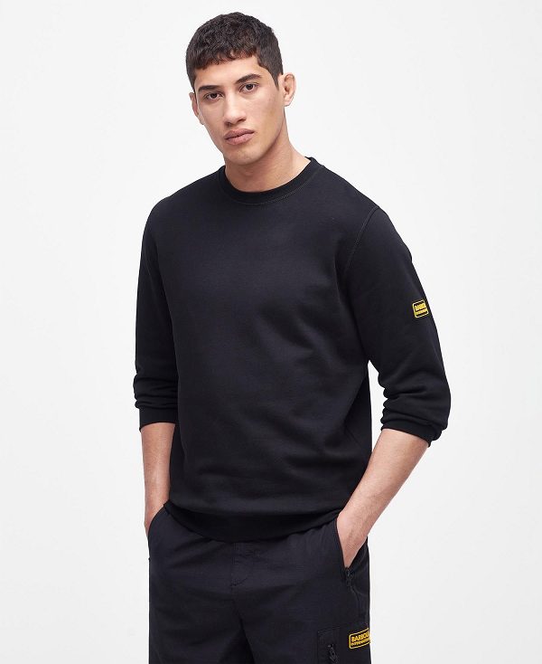 Barbour Racer Badge Crew Neck Sweatshirt Gul | BABO88439