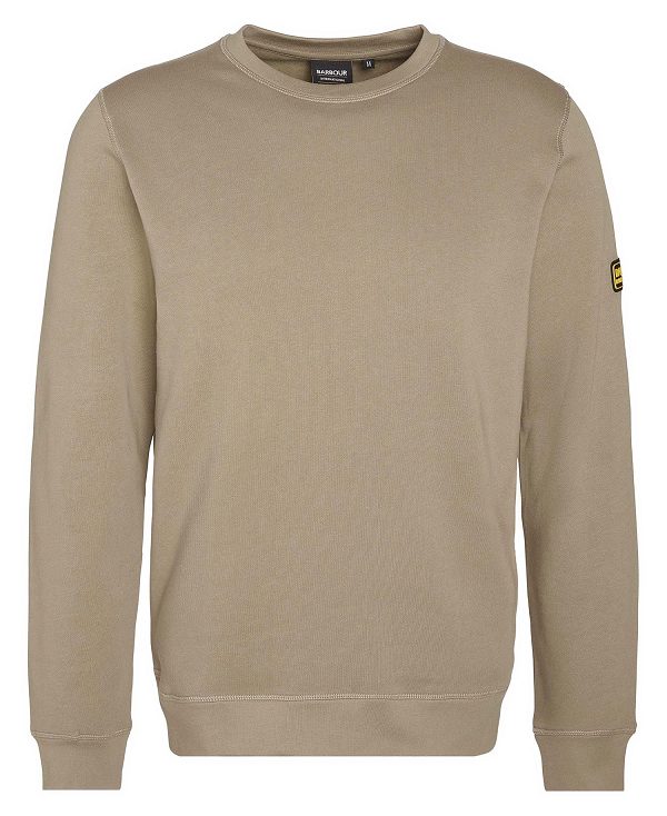 Barbour Racer Badge Sweatshirt Khaki | BABO88465