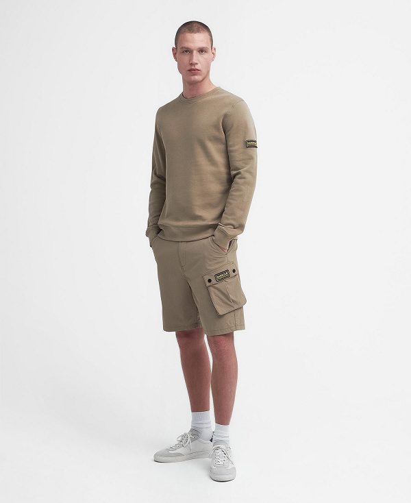 Barbour Racer Badge Sweatshirt Khaki | BABO88465