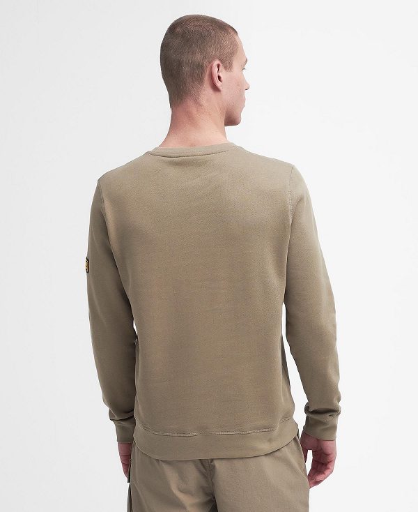 Barbour Racer Badge Sweatshirt Khaki | BABO88465