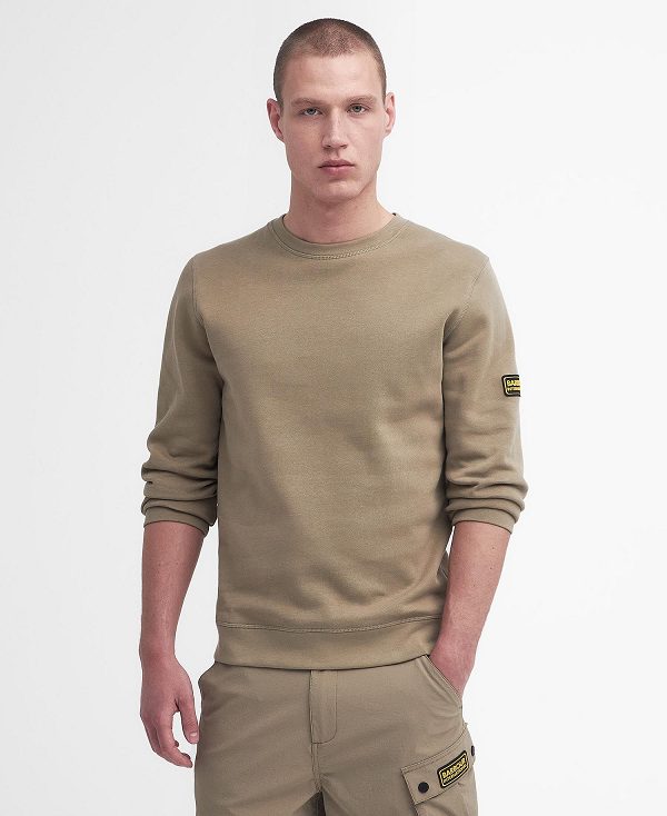 Barbour Racer Badge Sweatshirt Khaki | BABO88465