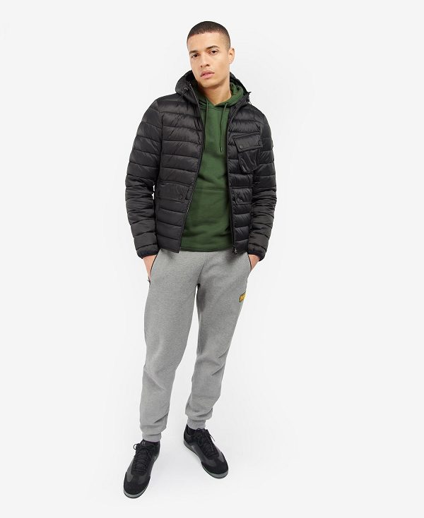 Barbour Racer Ouston Hooded Quilted Jacket Sort | BABO87296