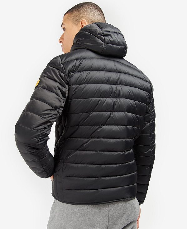 Barbour Racer Ouston Hooded Quilted Jacket Sort | BABO87296