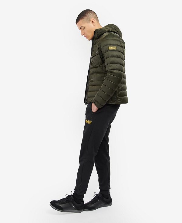 Barbour Racer Ouston Hooded Quilted Jacket Olivengrøn | BABO87312