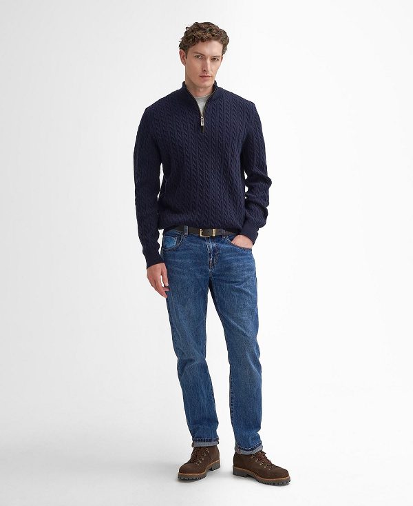 Barbour Ramsden Half-zip Jumper Mørkeblå | BABO88659