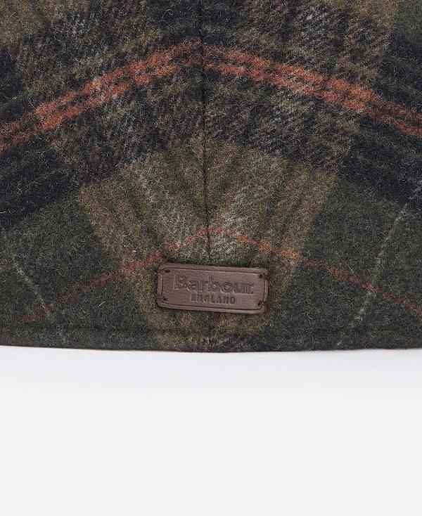 Barbour Ramsden Plaid Flat Cap Olivengrøn | BABO89068