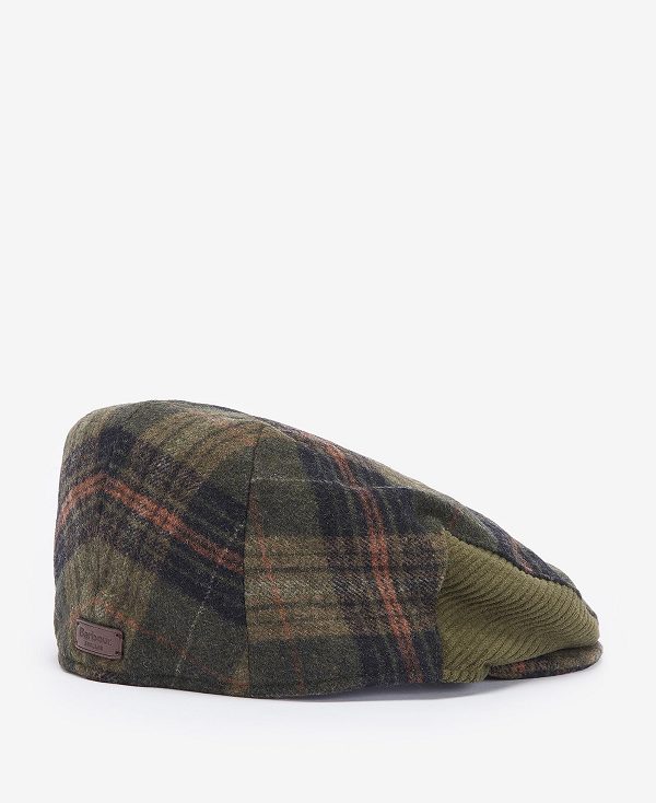 Barbour Ramsden Plaid Flat Cap Olivengrøn | BABO89068