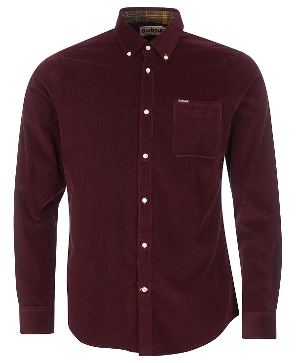 Barbour Ramsey Tailored Fit Shirt Bordeaux | BABO87792