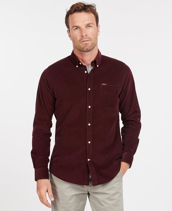 Barbour Ramsey Tailored Fit Shirt Bordeaux | BABO87792