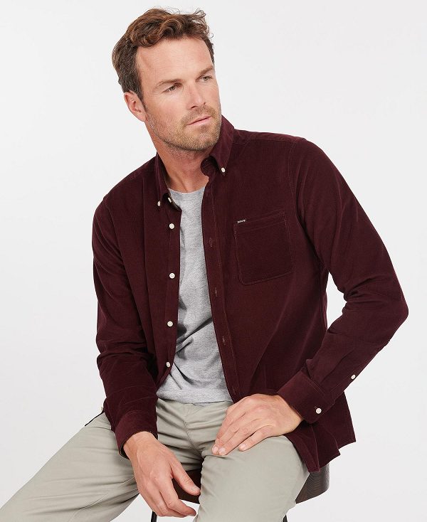 Barbour Ramsey Tailored Fit Shirt Bordeaux | BABO87792