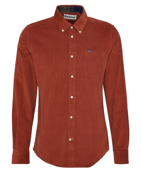 Barbour Ramsey Tailored Long-sleeved Shirt Rød | BABO87793