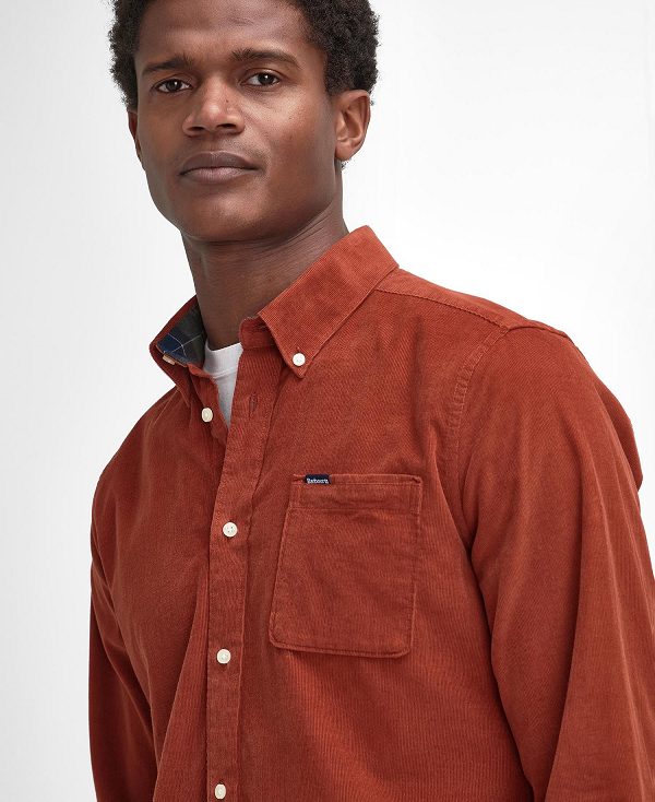 Barbour Ramsey Tailored Long-sleeved Shirt Rød | BABO87793