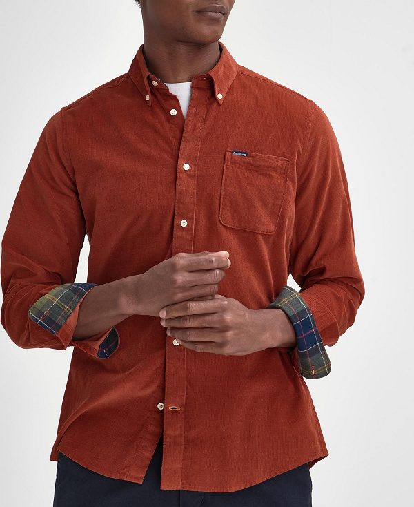 Barbour Ramsey Tailored Long-sleeved Shirt Rød | BABO87793