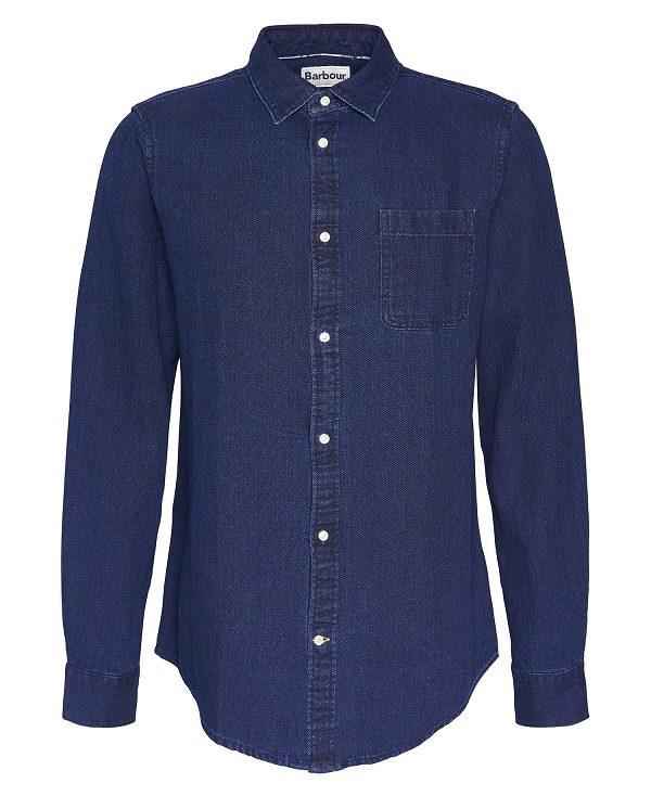 Barbour Raven Tailored Long-sleeved Shirt Indigo | BABO87732