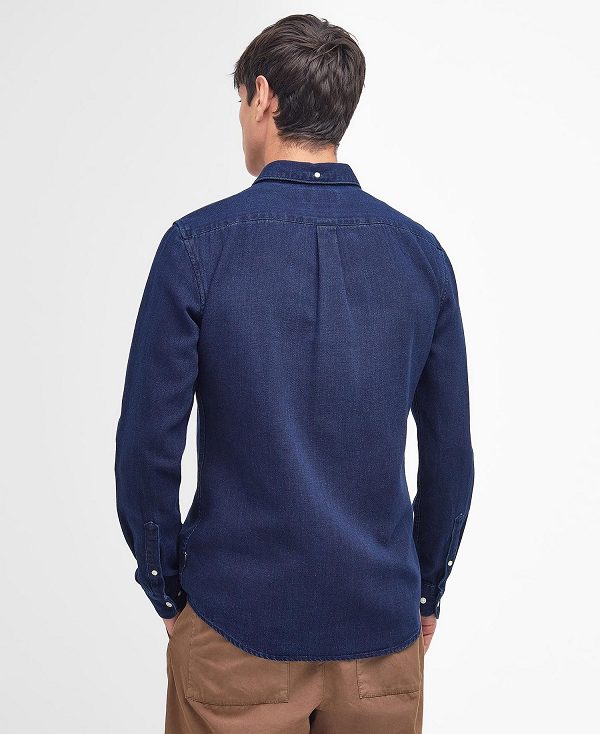 Barbour Raven Tailored Long-sleeved Shirt Indigo | BABO87732