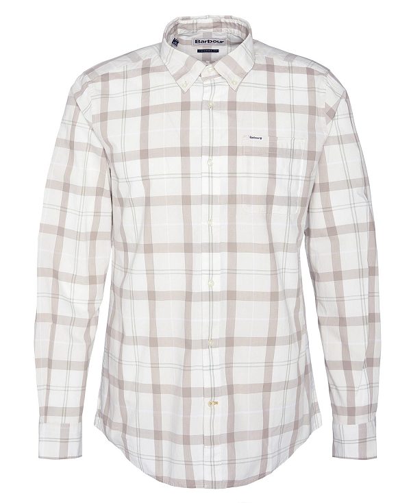 Barbour Rawley Tailored Long-sleeved Shirt Hvide | BABO87789