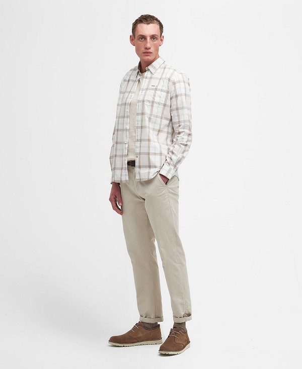 Barbour Rawley Tailored Long-sleeved Shirt Hvide | BABO87789