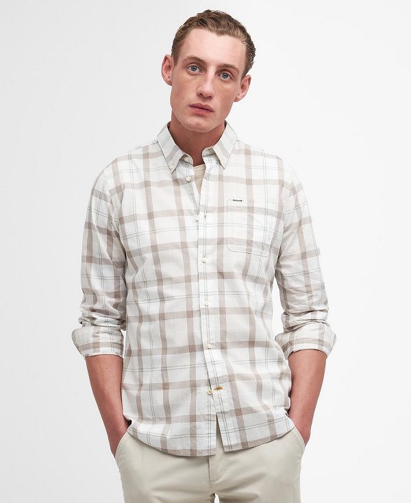 Barbour Rawley Tailored Long-sleeved Shirt Hvide | BABO87789